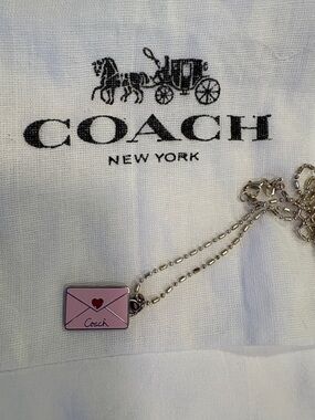 Coach Pink Envelope Pendant Necklace